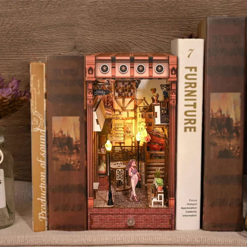 NEW Retro DIY Wooden Book Nook - Diy Wooden Book Nook Kit Shelf Insert recension och pris