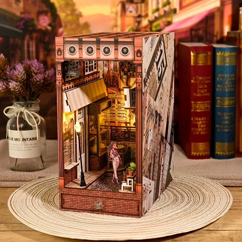 NEW Retro DIY Wooden Book Nook - Diy Wooden Book Nook Kit Shelf Insert recension och pris
