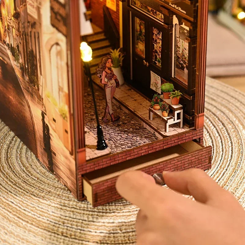 NEW Retro DIY Wooden Book Nook - Diy Wooden Book Nook Kit Shelf Insert recension och pris